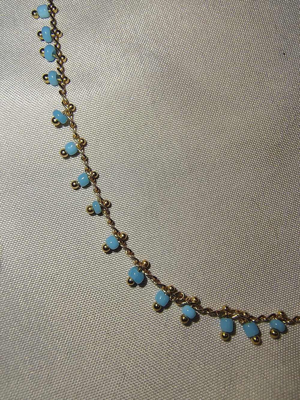 16" Delicate Boho Soho Turquoise Choker Necklace